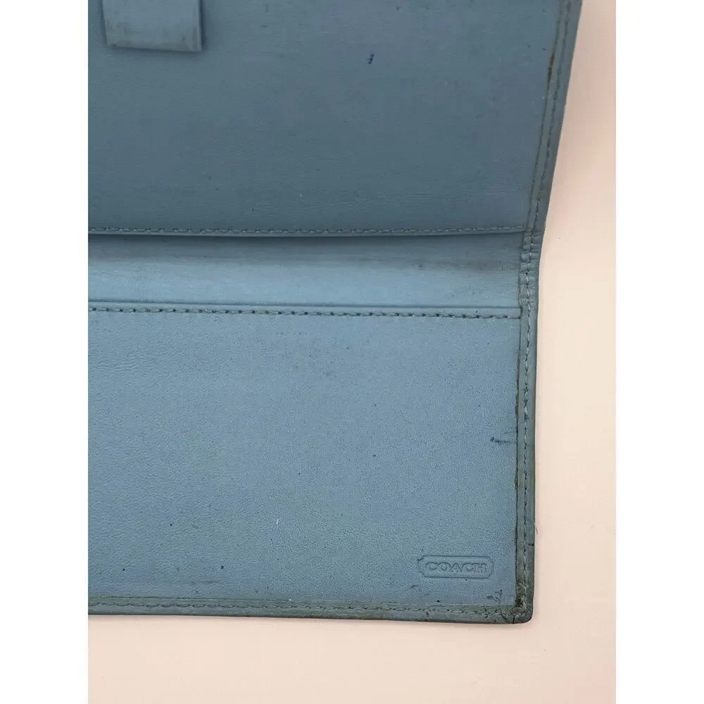 COACH Blue Leather Card Holder TBE